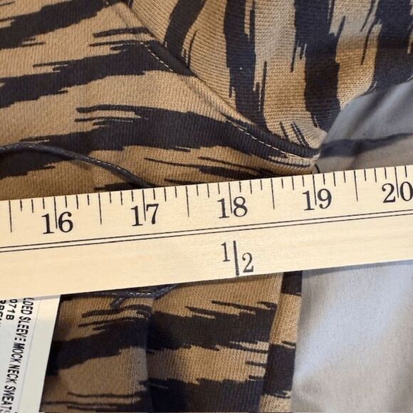 NEW! AGOLDE Folded Sleeve Mock Neck Sweatshirt Serpentine Tigress Stripe Size XS - Picture 11 of 13